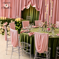 Housse de dossier de chaise Chiavari en spandex drapé effet cascade ANNIELU, extensible et amovible, pour décoration de mariage, de fête ou d'événement
