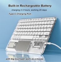 Keyboard Nirkabel Portabel dengan Touchpad dan Lampu Latar RGB Transparan, Dilengkapi Baterai Isi Ulang untuk iPad Tablet PC