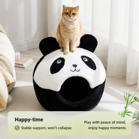 Lit pour chat en forme de panda, nid douillet en peluche, maison pour animaux de compagnie chaude toute l'année pour chats d'intérieur