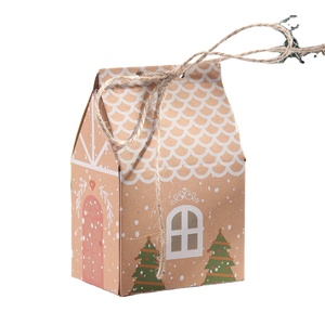 New Christmas House Brown Kraft Paper Suitcase Gift Box Packaging