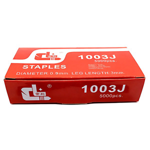 Agrafes Changli 1004J, diamètre 0,9 mm, longueur de la jambe 4 mm, en acier en forme de U, boîte de 5000 pièces - Product Image 4