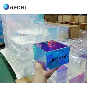 RECHI acrilico trasparente trasparente colorato impermeabile portatile arcobaleno scatola dell'orologio imballaggio orologio regalo scatola acrilica copertura antipolvere
