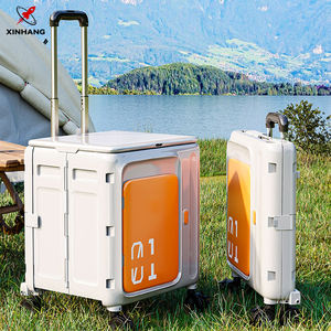 Xinhang शिविर यात्रा तह भंडारण कार्ट फोल्डेबल प्लास्टिक भंडारण ट्रॉली बड़े क्षमता वाले बाहरी तह भंडारण टोकरी - Product Image 1