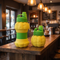 Bouteille d'eau pliable en silicone de qualité alimentaire sans BPA, résistante à la chaleur, lavable au lave-vaisselle et au micro-ondes, réutilisable pour l'extérieur