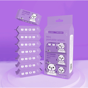 Mini Cep Lingettes Humides 8 Pièces Lingettes Bébé Portables Pour Bébés Et Mamans - Product Image 2