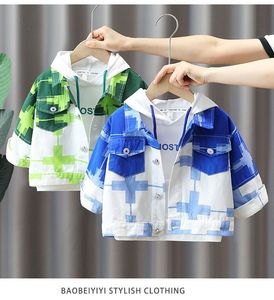 Ensemble deux pièces pour garçons Printemps-Automne 2025 : <span class=keywords><strong>Sweat</strong></span>-shirt et veste en jean en Spandex/Coton – Tendance et festif pour bébés - Product Image 6
