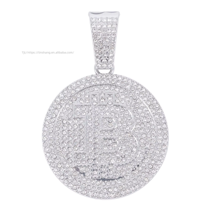 European American Style Hip-Hop Accessories B Letter Large Full Pendant Men's Punk Style <b>Cuban</b> <b>Chain</b> Necklace - Product Image 2