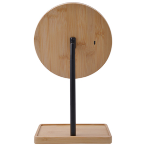 Top bán cổ điển Tabletop LED thắp sáng tre trang điểm gương cảm ứng chuyển đổi cơ sở bằng gỗ lưu trữ khay 3x Magnifying thiết kế - Product Image 3