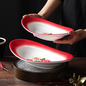 Xiangyuan <b>melamine</b> tableware hot pot restaurant <b>plates</b>, commercial restaurant <b>plates</b>, creative serving <b>plates</b>, irregularly - Product Image 1