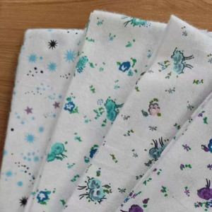 Tissu en coton imprimé à la main fantaisie, motif étoile et animaux de dessin animé mignons pour combinaison de bébé, pyjama pour enfants, textile doux en <span class=keywords><strong>double</strong></span> <span class=keywords><strong>gaze</strong></span> - Product Image 1