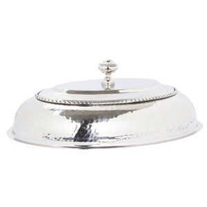 Cazuela de color plateado hecha a mano para restaurante con base de madera, calentador de alimentos de tamaño personalizado - Product Image 2