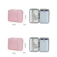 Housse pour ordinateur portable Oxford imperméable antichoc avec courbe physiologique, sac de rangement portable tendance pour ordinateurs portables de 11, 13, 15,6 pouces