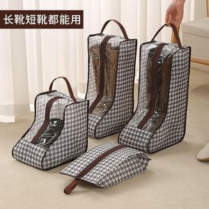 Shoe Storage Bag Non Woven Fabric Dust Proof Transparent For Boots And Shoes Long Short Style With Handle - Product Image 1