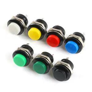 7 couleurs R13-507 16MM Ronde Non verrouillage Auto Réinitialiser Jog Bouton-Poussoir