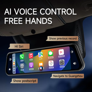 Camera hành trình ô tô không dây CarPlay Android Auto 9.66 inch, WIFI, camera kép, gương chiếu hậu, camera kép 4K 1080P, hộp đen ô tô, Bluetooth - Product Image 5