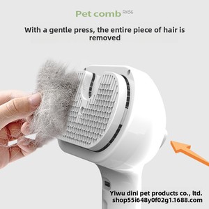Brosse démêlante et peigne pulvérisateur en acier inoxydable pour animaux de compagnie - Éliminateur de poils pour chats et chiens - Outil de nettoyage pour animaux - Product Image 2