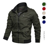 Veste bomber en coton pour homme, coupe-vent d'automne, veste de pilote, veste cargo, vêtements pour homme