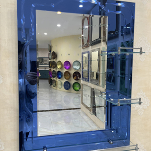 Modern tasarım banyo aynası çift katmanlar işıklı gümüş cam düz ayna basit tarzı - Product Image 1