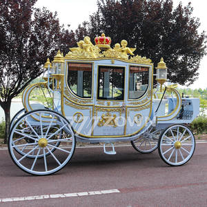 Carruaje de caballos real eléctrico para bodas, turismo, carros tirados por caballos, carro de caballos de Cenicienta a la venta - Product Image 5