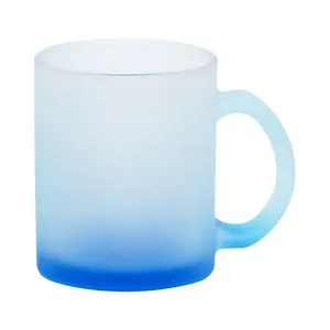 Wholesale Glass sublimation tumblers 12oz 16oz 25oz clear frosted ombre glow shimmer can sublimation glass beer mug with handle