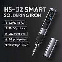 FNIRSI Original HS-02A Lápiz de Soldadura Eléctrico Inteligente 100W Máx. Calentamiento Rápido PD QC DC Kit de Herramientas de Soldadura con Temperatura Ajustable