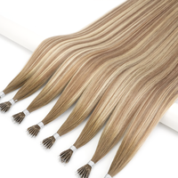 Extensions de cheveux humains Remy ondulés blonds à nano-anneaux, bouclés et lisses, 20" 22" 24" 26" 28", extensions de cheveux vierges Remy