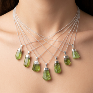 Collar con colgante de peridoto natural de alta calidad, plata de ley 925, colgantes al por mayor, joyería de piedras preciosas - Product Image 1