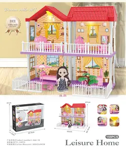 Gran oferta de juguetes educativos de simulación 2023 serie de casa de muñecas DIY con muñeca, perros lindos y accesorios de muebles en miniatura para niñas