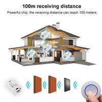 RF 433Mhz interrupteur d'éclairage rond 10A panneau sans fil Mini interrupteur télécommande relais récepteur Module émetteur pour chambre