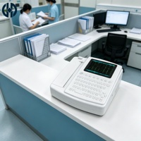 Moniteur ECG portable intelligent sur chariot à 12 canaux, avec anneau en H, certifié CE Classe II