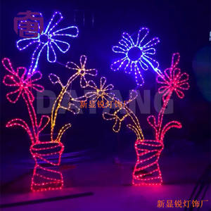 Luces navideñas 3D con forma de flor para vestíbulos de hoteles, centros comerciales, decoración interior para días festivos e instalaciones decorativas para el festival de Año Nuevo - Product Image 2