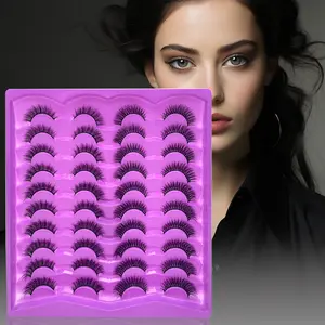 Faux mink eyelashes with silk lashes and fake silk eyelashes false eyelashes 20 pairs lash pack wholesale factory vendor She IN