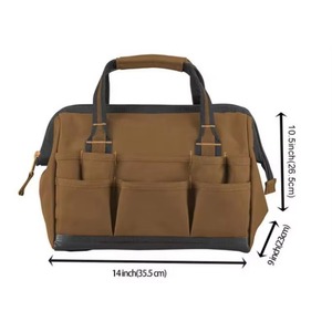 Échantillon gratuit, sac de rangement pour outils d'électricien, personnalisé avec logo, portable, robuste, durable, en polyester, grande ouverture large. - Product Image 5