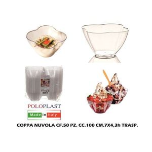 Bicchieri di Plastica COPPA NUVOLA CF.50 PZ. CC.100 CM.7X4,3h Colore Traslucido - Product Image 1