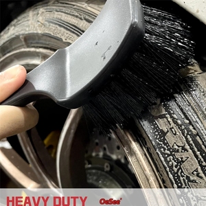 LQ260905 oesee Professional 4 Pack Long Handle <b>Wheel</b> <b>Brush</b> Kit for <b>Cleaning</b> Tire- 2X Soft , Bendable Durable Rim Cleaner Set - Product Image 4