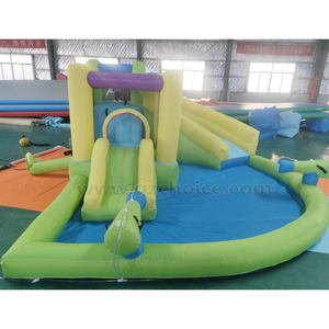 Scivolo d'Acqua Gonfiabile Commerciale Compatto <span class=keywords><strong>con</strong></span> Piscina, Castello Gonfiabile per Saltare e Nuotare, per Bambini e Giardino - Product Image 2