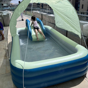 Piscina inflable <span class=keywords><strong>de</strong></span> 2,1/2,6/3M, <span class=keywords><strong>piscinas</strong></span> grandes con toboganes <span class=keywords><strong>de</strong></span> agua y sombrilla para juego familiar - Product Image 4