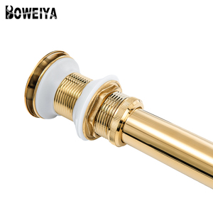 Boweiya baño fregadero de drenaje No <span class=keywords><strong>desbordamiento</strong></span>, <span class=keywords><strong>lavabo</strong></span> y vanidad Pop tapón de cromo pulido oro - Product Image 2