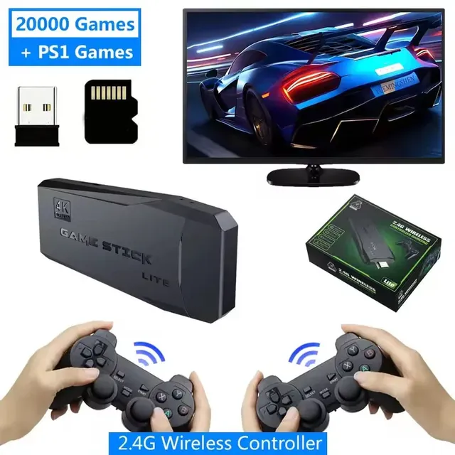 M8 4K Video Game Console Wireless Controller Gamepad Retro Home TV Plug and Play Portable Gaming Player for PS1 PS2 Games