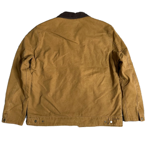 Strong hold Herren Vintage Winter Wind proof Woven Coated Canvas 100% Baumwolle 280g Varsity Jacke mit Reiß verschluss Verschluss <span class=keywords><strong>Solid</strong></span> Pattern - Product Image 3