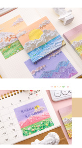 80 Miếng Giấy Dán Ghi Chú Màu Nước Bộ Nhiều Miếng Dán Ghi Chú Bài Viết Phong Cảnh Để Nhắc Nhở Học Tập Văn Phòng - Product Image 6
