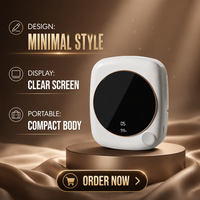 Diffuseur d'aromathérapie sans eau rechargeable par batterie USB 1800 mAh, lumière LED, affichage de la température 100 m, minuterie sans fil