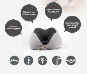 Almohada de Viaje en Forma de U con Soporte de Memoria Acolchado, Cómoda Almohada para Reposacabezas de Coche y Viajes en Avión - Product Image 5