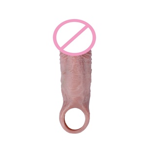 SXXY Silicone Hollow Penis Sleeve Realistic Dick Enlargement Cock Ring Adult Men Sex Toy Reusable Ultra Dick Sheath Hollow <b>Dildo</b> - Product Image 5