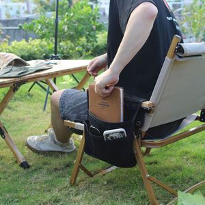 Canvas Chair Armrest Organizer Chair <b>Seat</b> <b>Hanging</b> Bag Side <b>Hanging</b> Pouch for Outdoor - Product Image 3