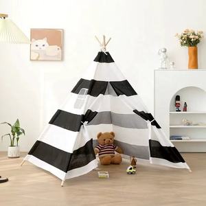 <span class=keywords><strong>Tente</strong></span> <span class=keywords><strong>tipi</strong></span> indien à rayures pour bébé, 180cm, tissu en coton, jouet pour enfants, avec sac de transport pour jouer - Product Image 2