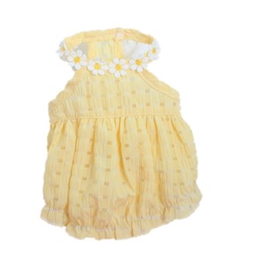 Robe d'été à carreaux pour animaux de compagnie, tenue fine et respirante pour chiens et chats, jupe mignonne à motif de marguerites, en Polyester - Product Image 4