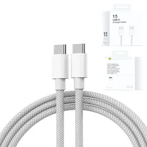 Superventas Carga súper rápida Original 60W 1M Usb C a Usb C Cable DE DATOS DE NYLON Tipo C USB para Iphone 15 pro Max cargador