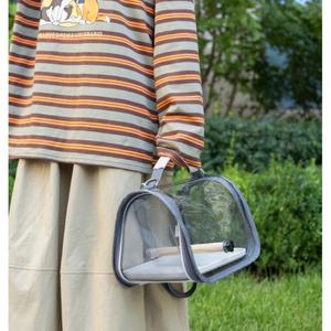 Portagabbia da viaggio portatile piccolo uccello con posatoio in piedi e comodo tappetino pieghevole porta gabbia da viaggio per piccolo uccello - Product Image 5