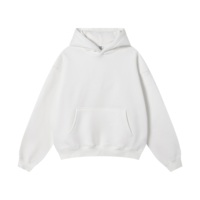 Sweat-shirt à capuche pour homme, blanc, surdimensionné, streetwear, en molleton lourd 345 g/m², confortable et chaud, impression de logo personnalisée